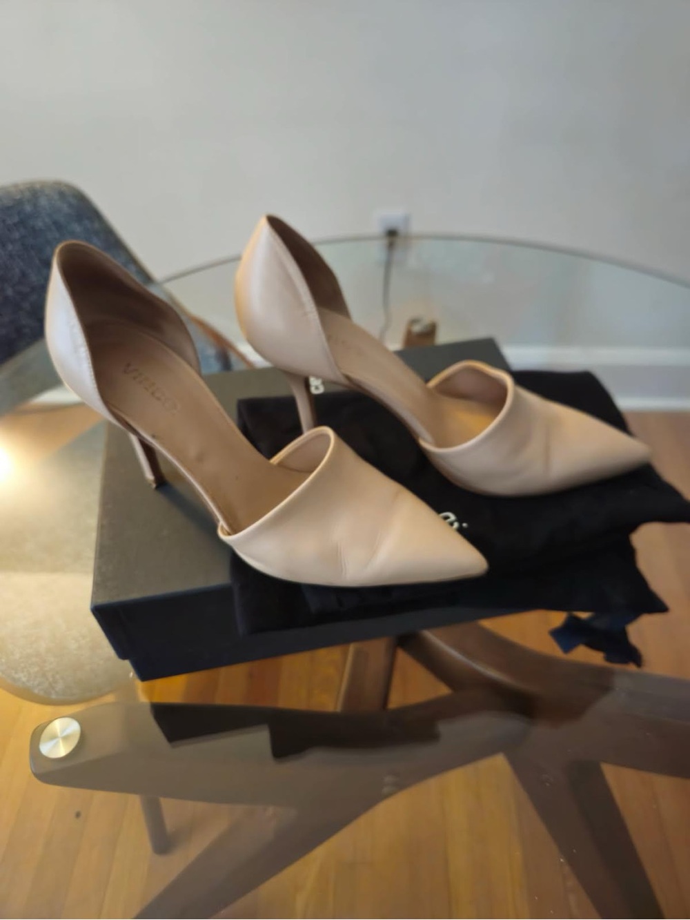Vince Beige Pointed-Toe D'Orsay Pumps - Picture 3 of 3